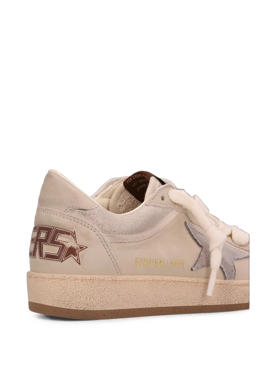 Sneakers Golden Goose ball star neutri din piele - Img 4