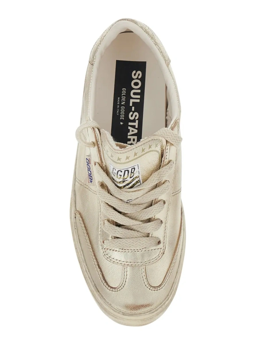 Sneakers Golden Goose gri din piele 'Soul-Star' - Img 4