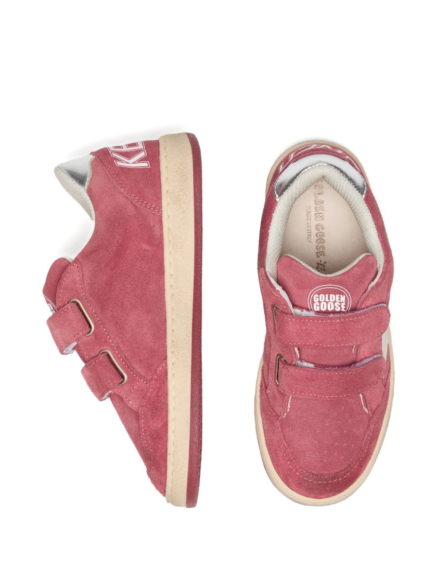 Sneakers Golden Goose rosii din piele intoarsa - Img 4