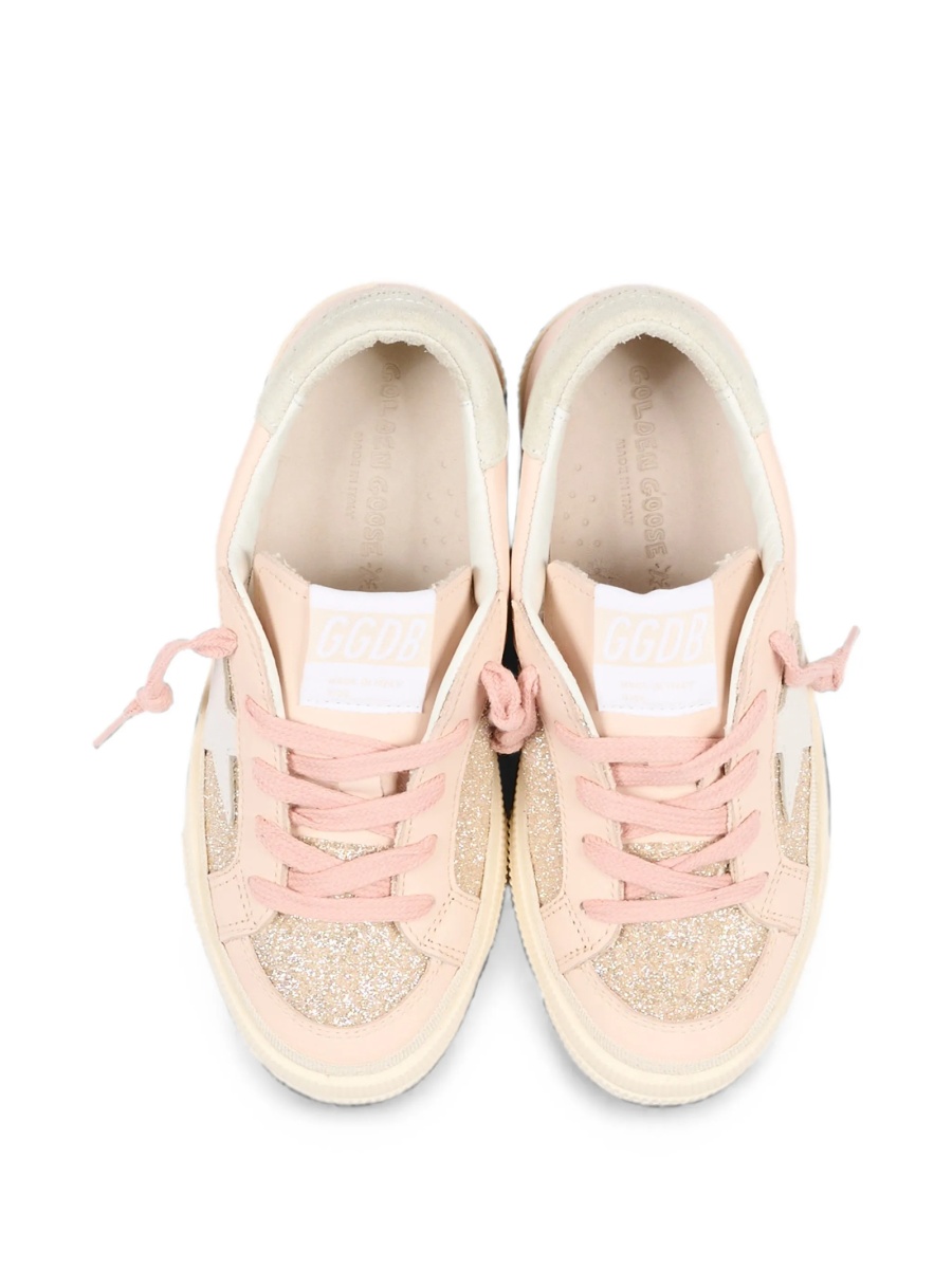 Sneakers Golden Goose roz din piele - Img 4