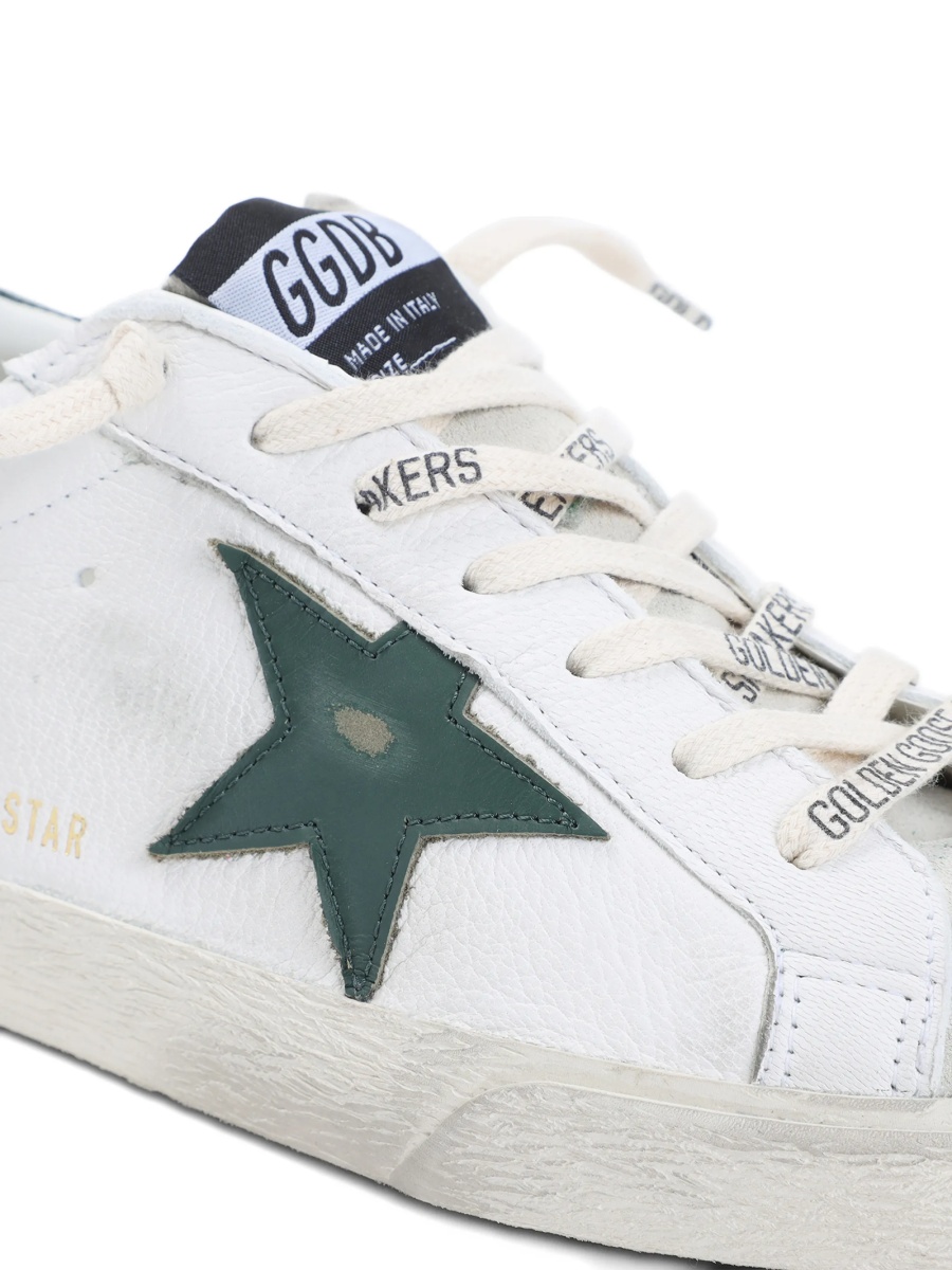 Sneakers Golden Goose star albi din piele - Img 3
