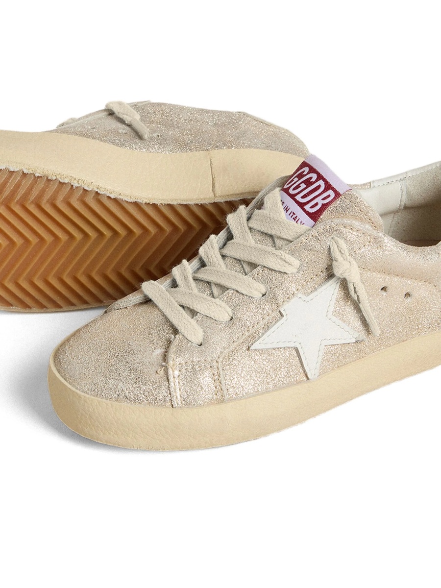 Sneakers Golden Goose star aurii din piele - Img 4