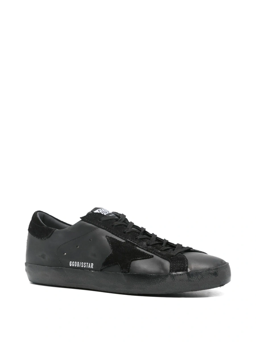 Sneakers Golden Goose star negri din piele intoarsa si piele - Img 2