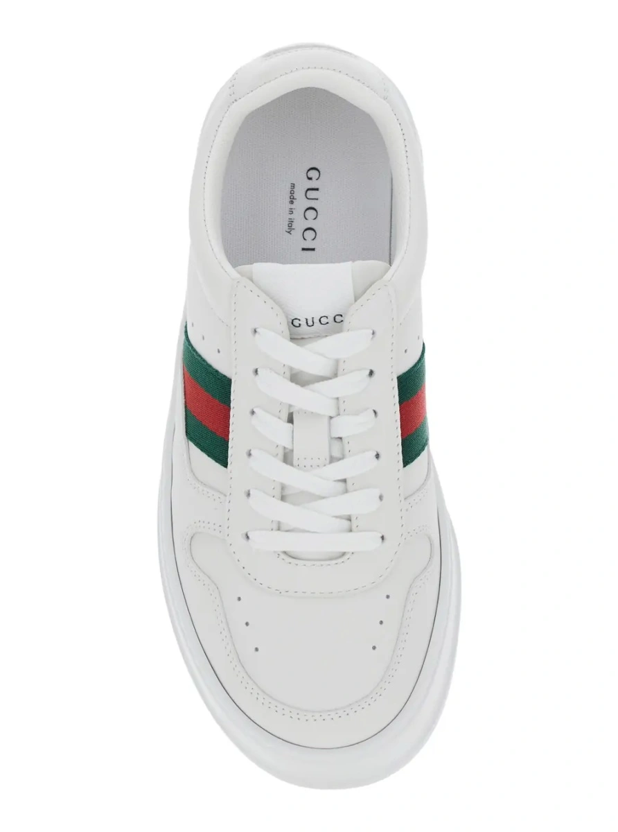 Sneakers Gucci albi din piele - Img 4