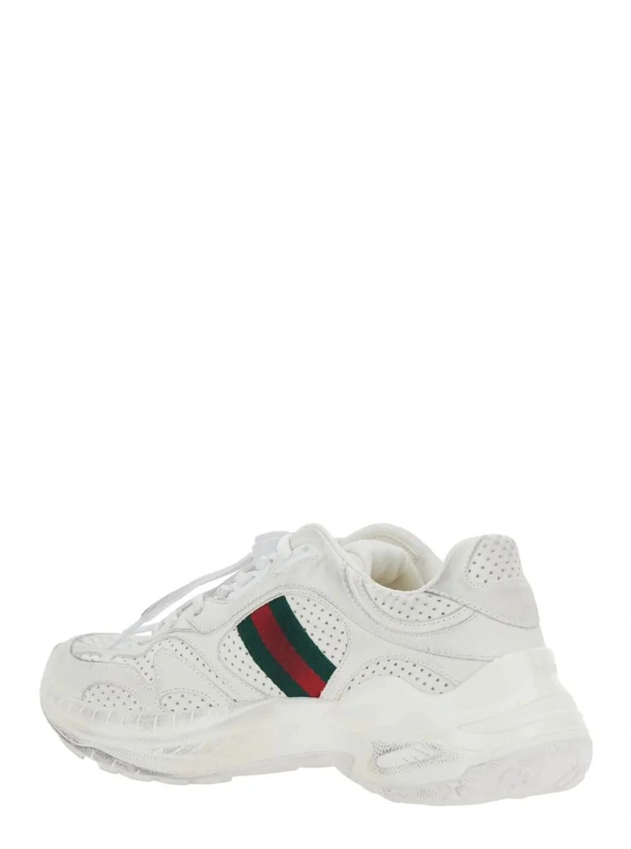Sneakers Gucci albi din piele - Img 3