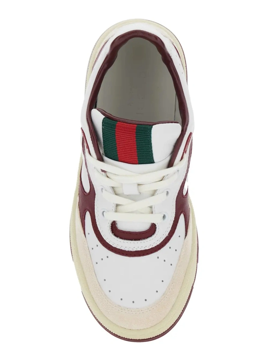 Sneakers Gucci albi din piele - Img 4