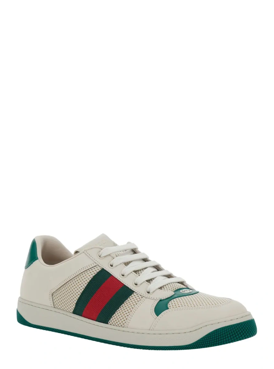 Sneakers Gucci albi din piele - Img 2