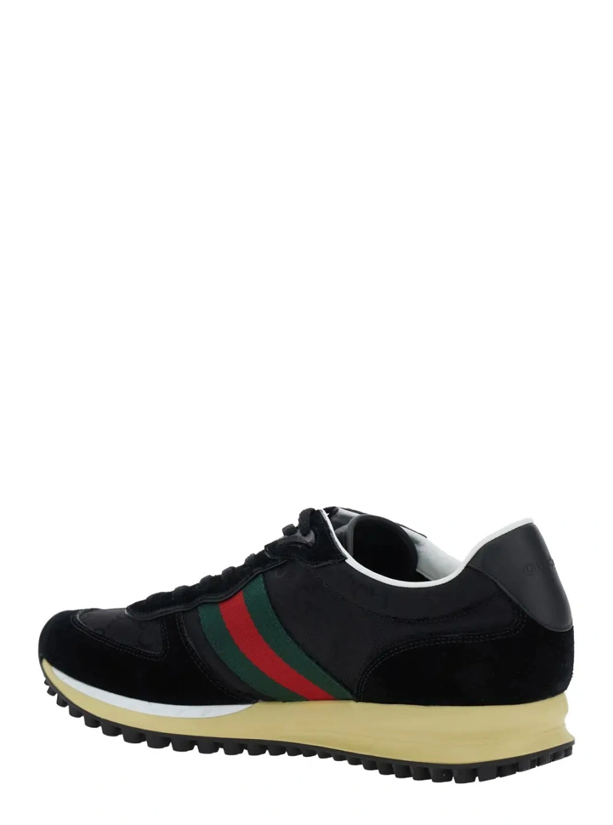 Sneakers Gucci negri din textil - Img 3