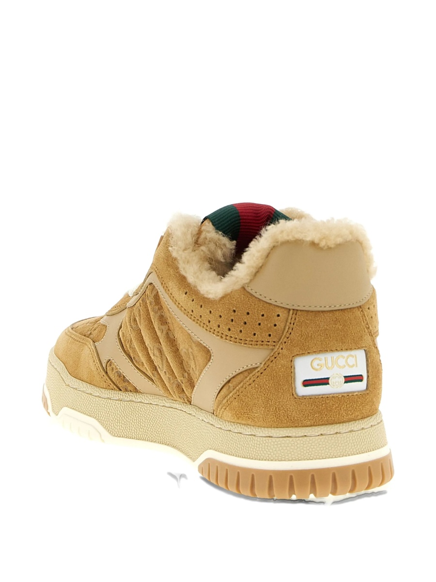 Sneakers Gucci neutri din piele intoarsa - Img 4