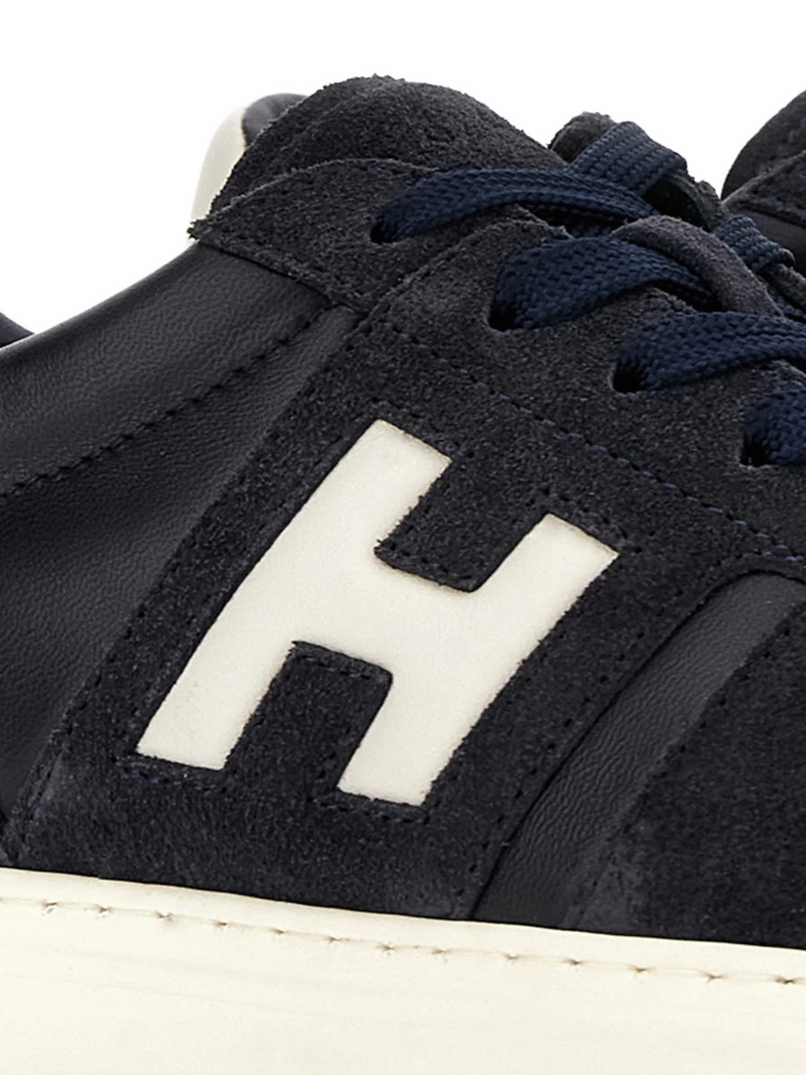 Sneakers Hogan albastri din piele intoarsa si piele - Img 4