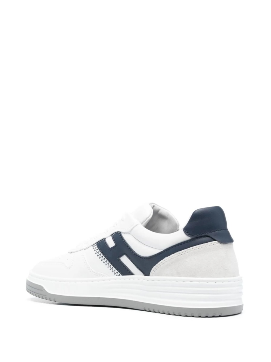 Sneakers Hogan albi din piele si piele intoarsa - Img 3