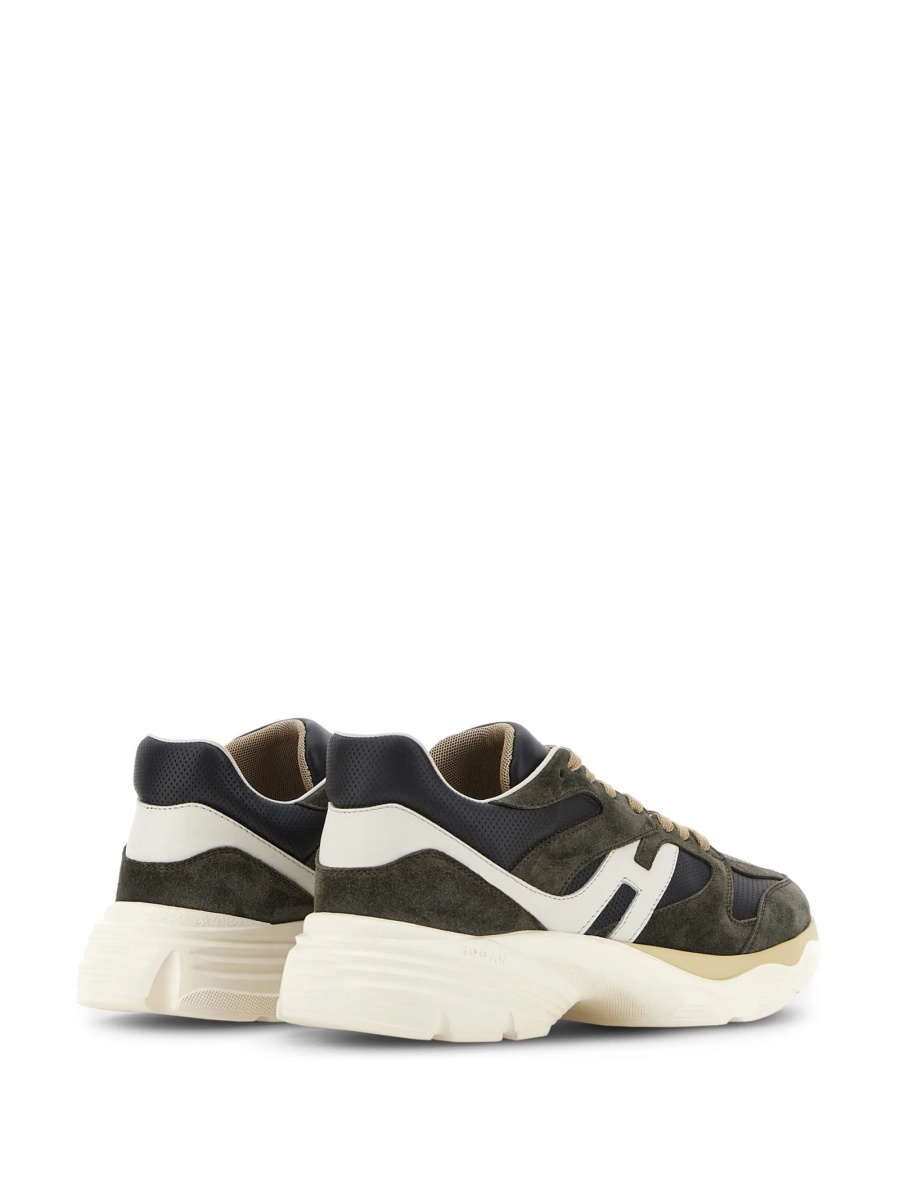 Sneakers Hogan gri din piele si piele intoarsa - Img 3
