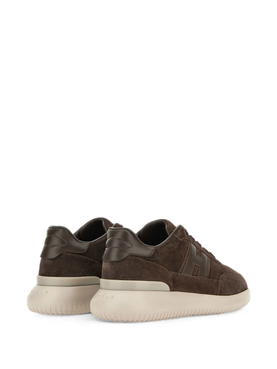 Sneakers Hogan interactive maro din piele intoarsa si piele - Img 4