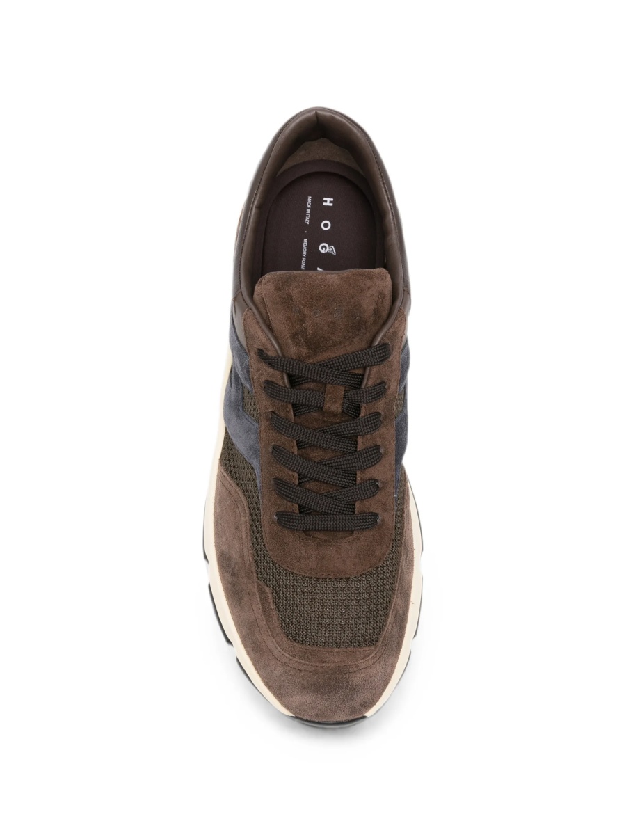 Sneakers Hogan maro din material textil si piele - Img 4