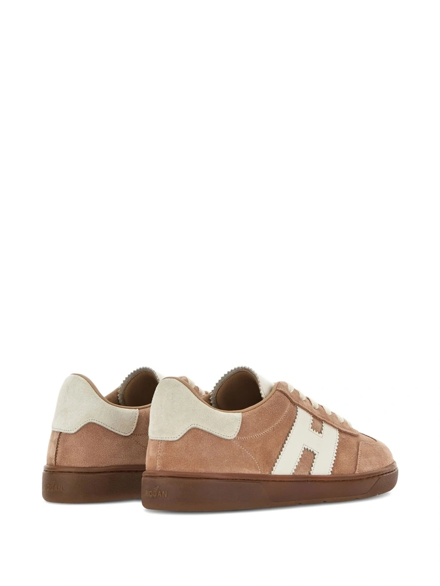 Sneakers Hogan maro din piele si piele intoarsa - Img 3