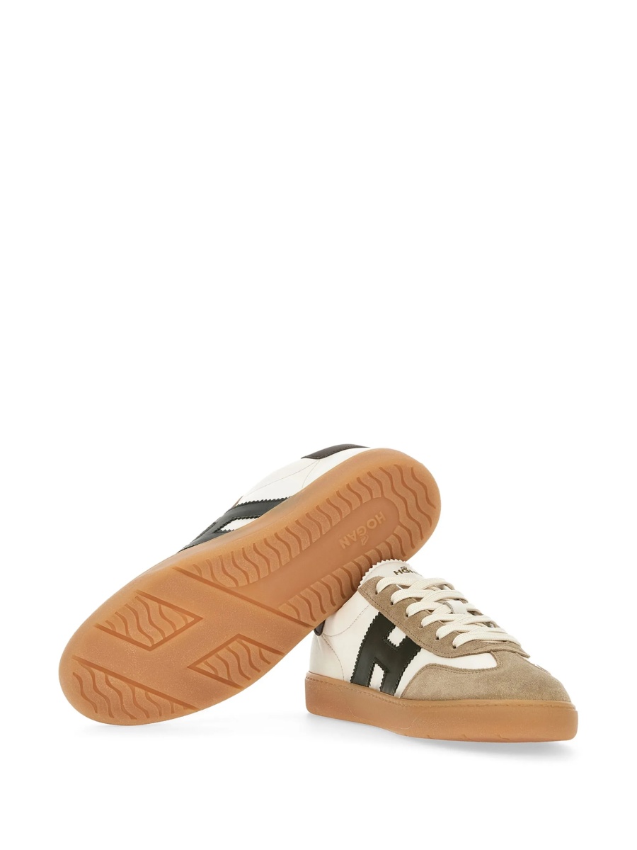 Sneakers Hogan neutri din piele intoarsa si piele - Img 4