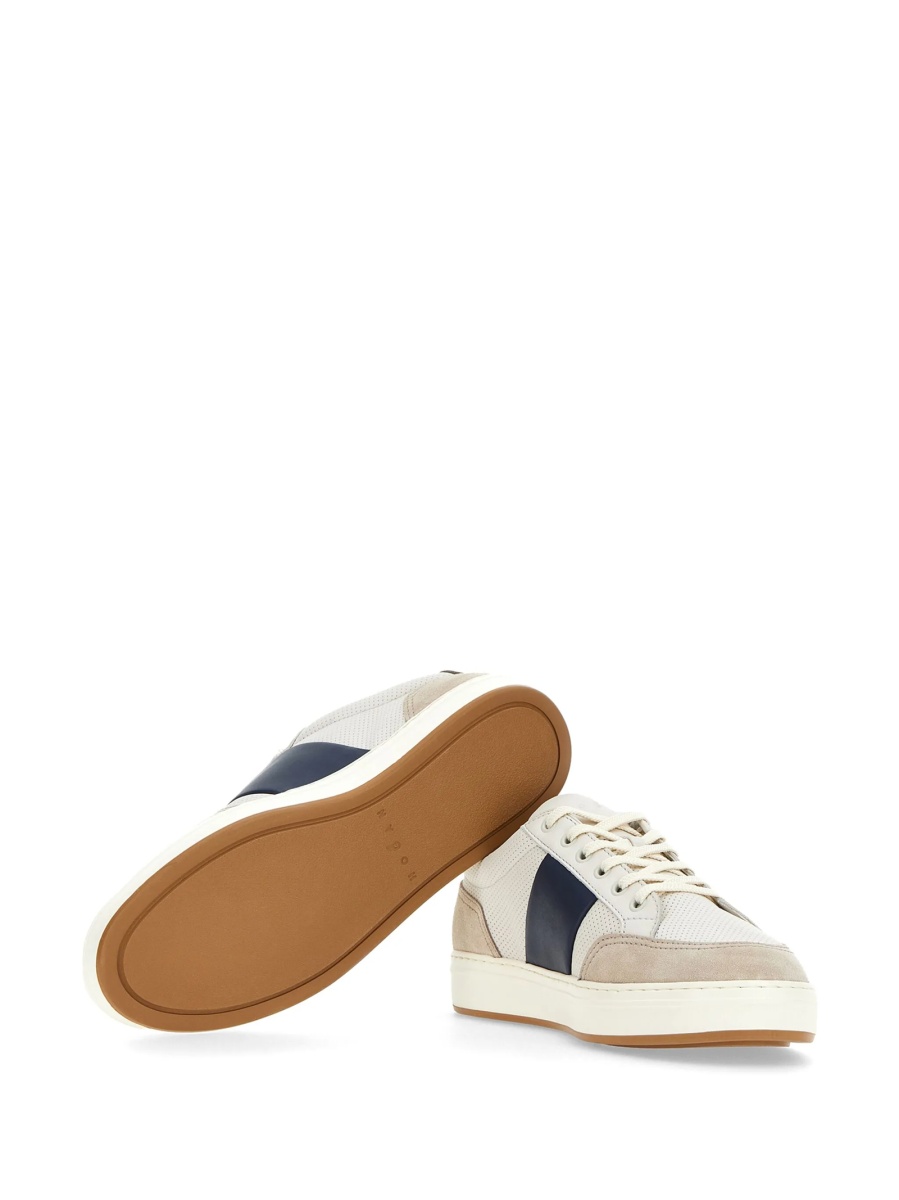 Sneakers Hogan neutri din piele si piele intoarsa - Img 4