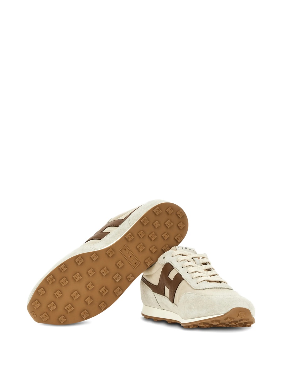 Sneakers Hogan neutri din piele si poliamida - Img 5