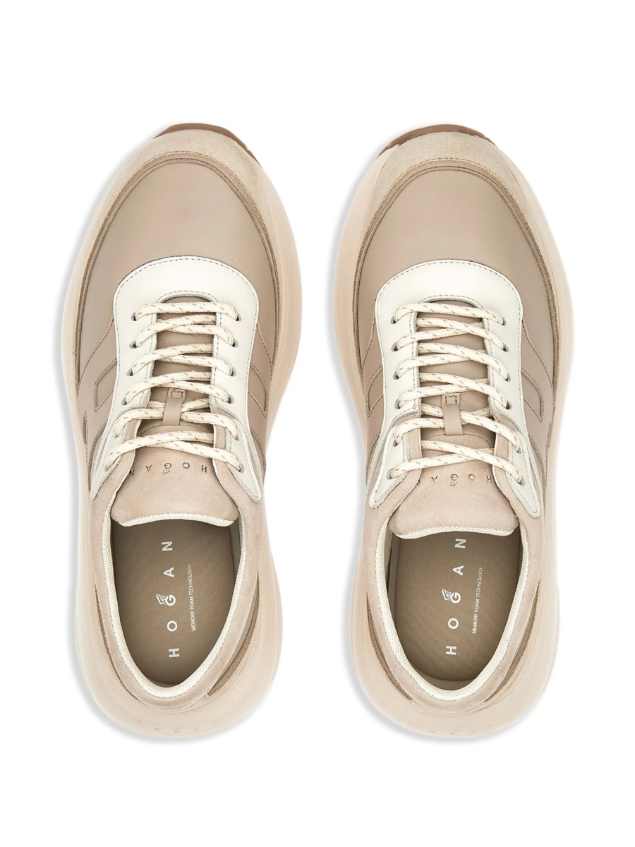 Sneakers Hogan neutri din piele - Img 5