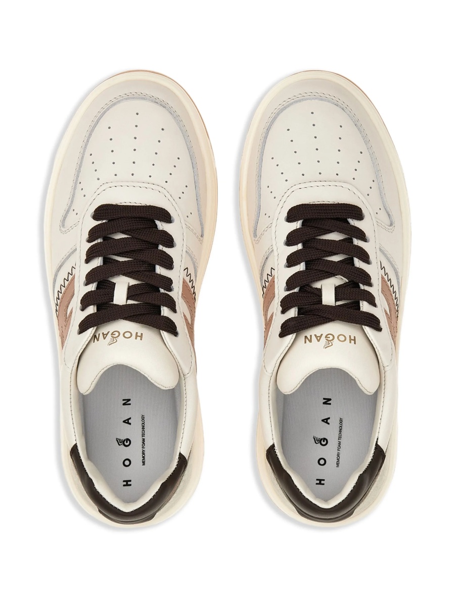 Sneakers Hogan neutri din piele - Img 4