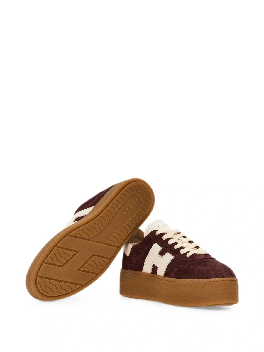 Sneakers Hogan rosii din piele intoarsa si piele - Img 5