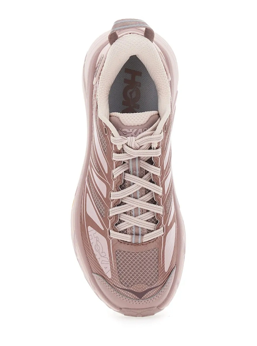 Sneakers Hoka One One roz din material textil - Img 4
