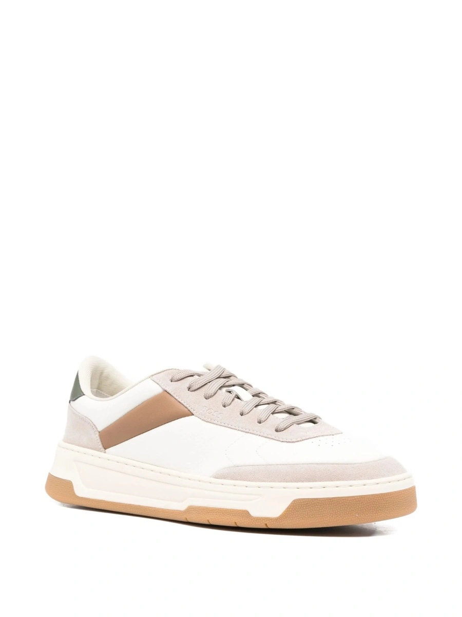 Sneakers Hugo Boss albi din piele - Img 2