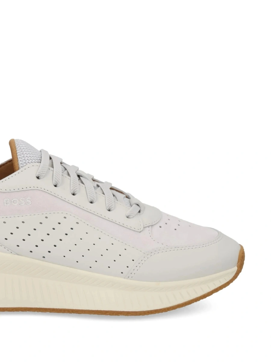 Sneakers Hugo Boss gri din piele - Img 2