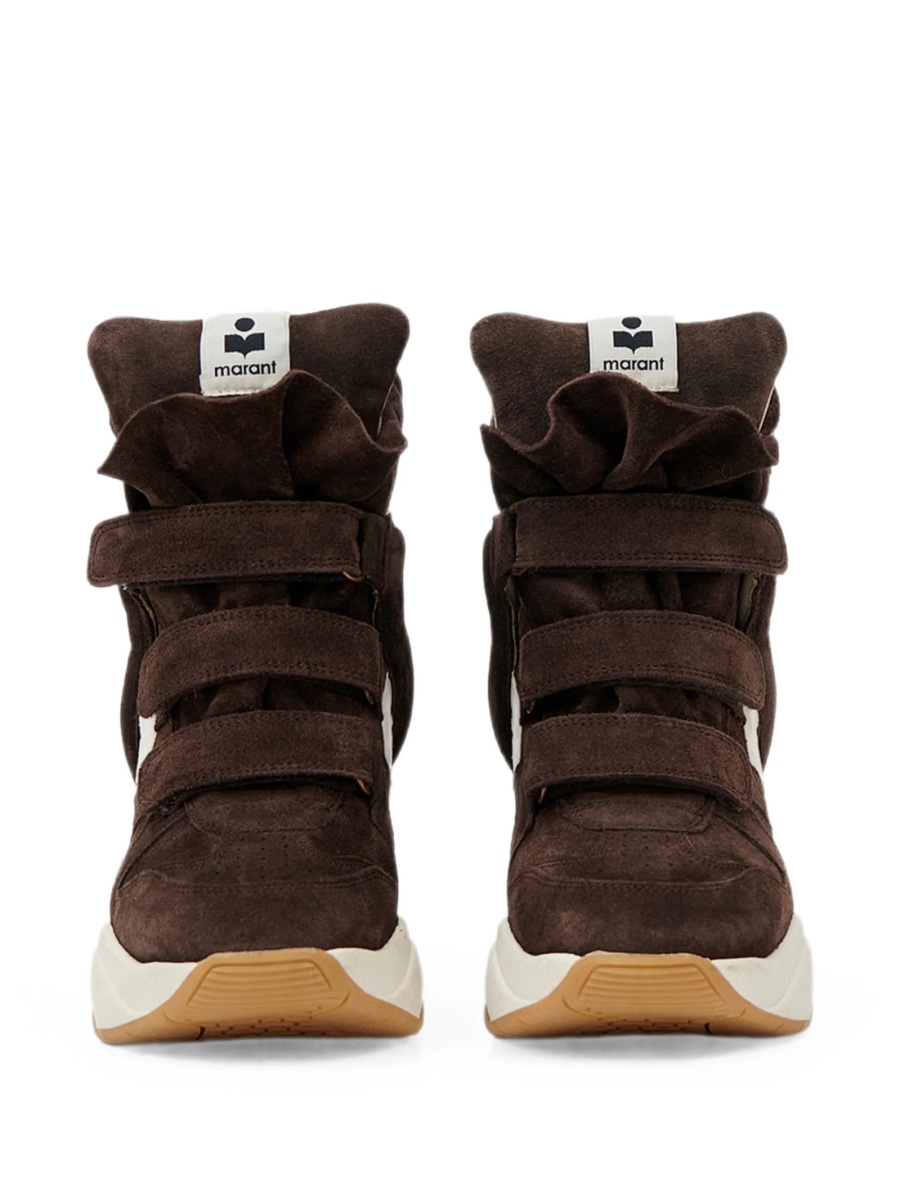 Sneakers Isabel Marant maro din piele intoarsa si piele - Img 3