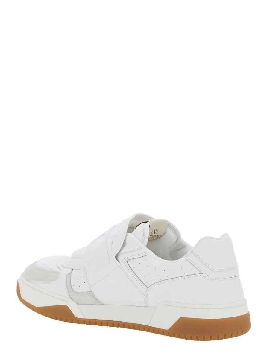 Sneakers 'Joie de Jouer' White Low Top Sneakers with Perforated Details and Maxi VLogo on the Front in Leather Man - Img 3