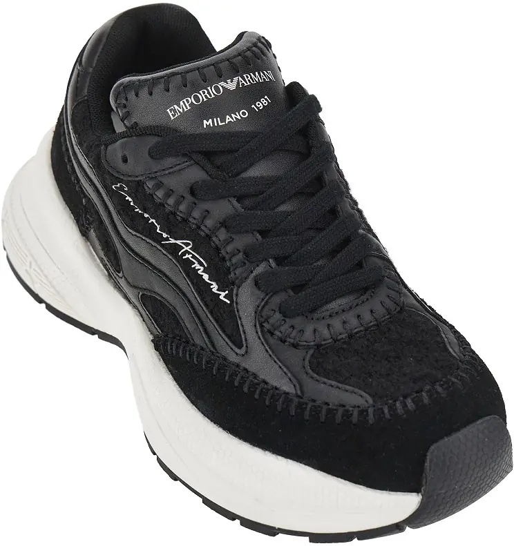 Sneakers Knitted sneakers with faux leather details - Img 2