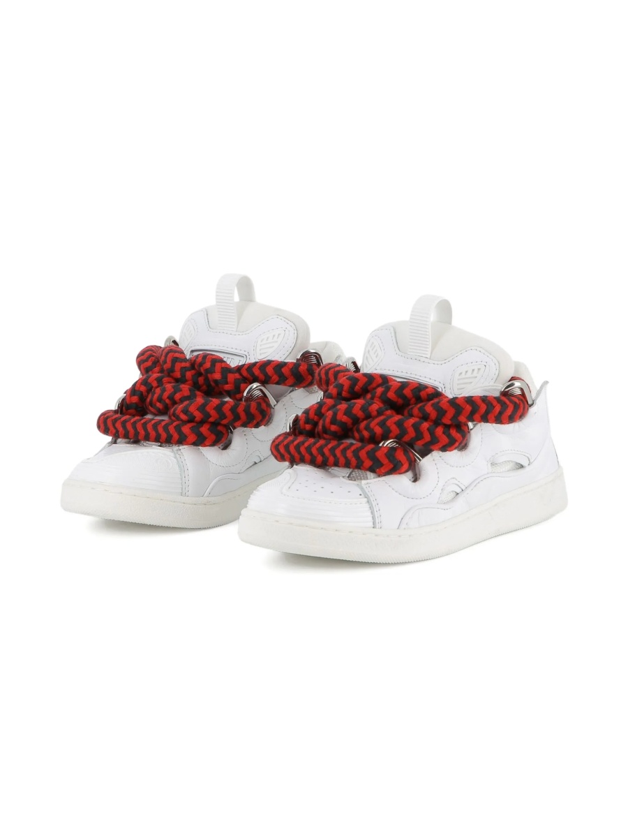 Sneakers Lanvin albi din fibre si piele - Img 2
