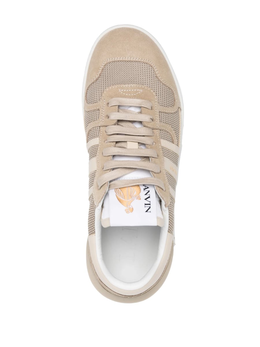 Sneakers Lanvin neutri din piele si material textil - Img 4
