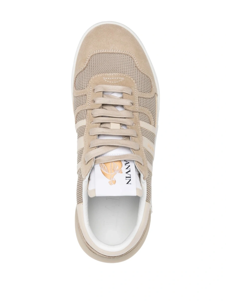Sneakers Lanvin neutri din piele si material textil - Img 4