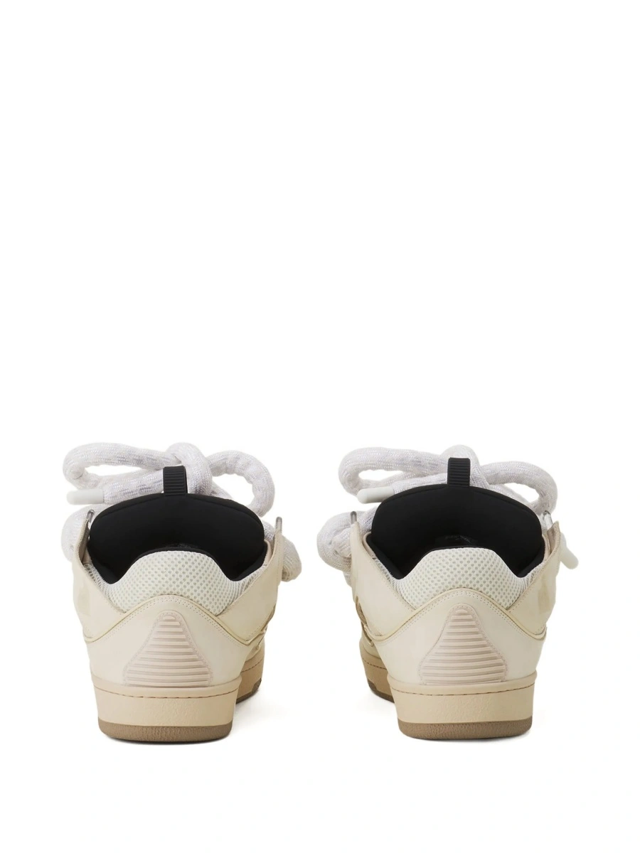 Sneakers Lanvin neutri din polyester si bos taurus - Img 3