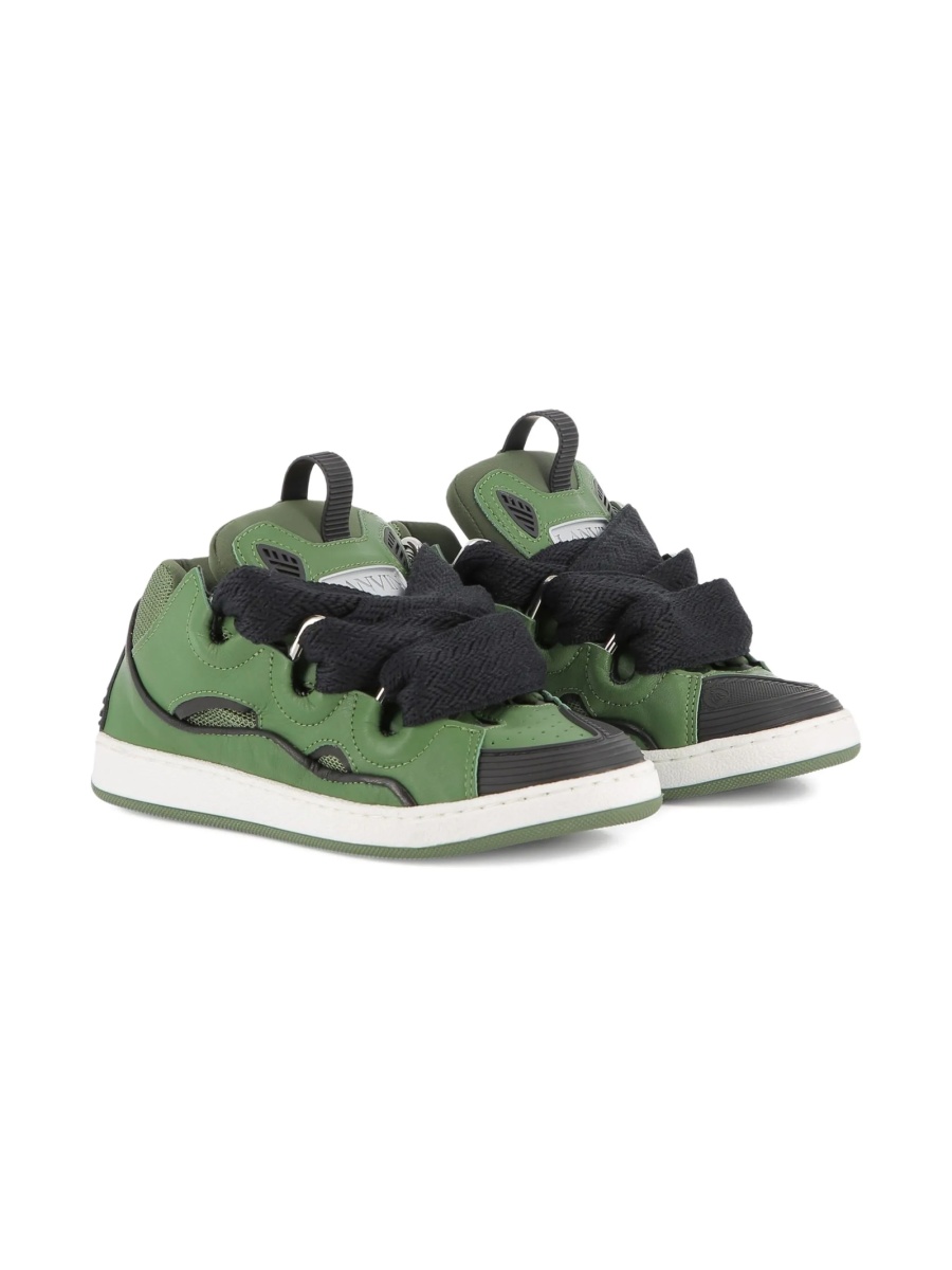 Sneakers Lanvin verzi din piele si fibre - Img 2