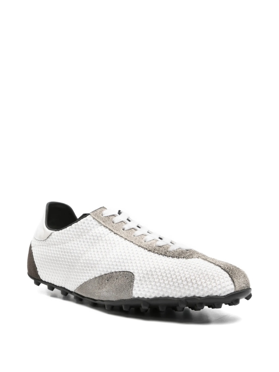 Sneakers Maison Margiela albi din piele intoarsa si polyester - Img 2