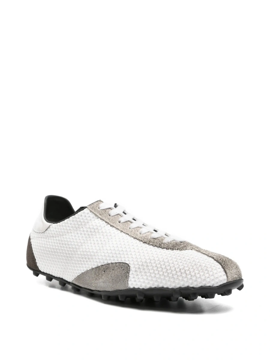 Sneakers Maison Margiela albi din piele intoarsa si polyester - Img 2