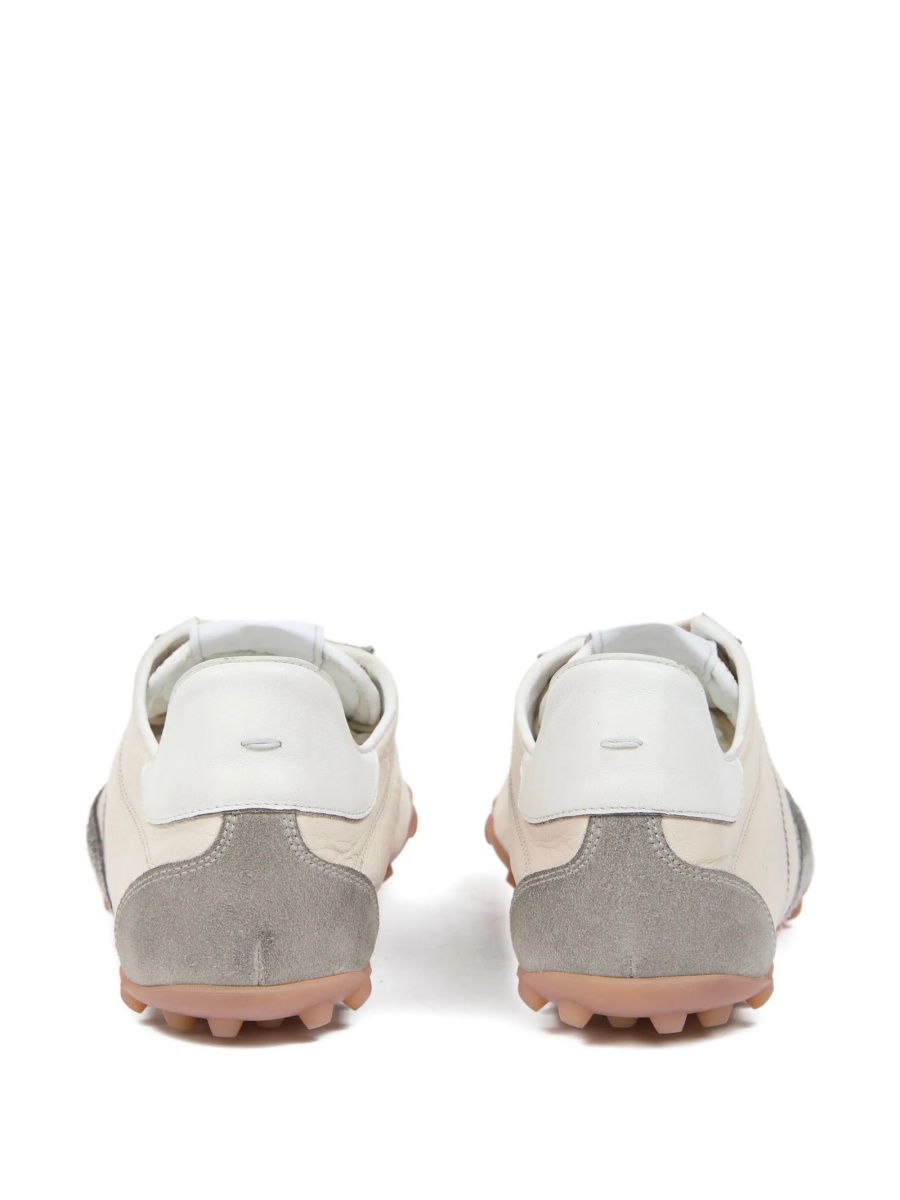 Sneakers Maison Margiela galbeni din piele intoarsa si piele - Img 3