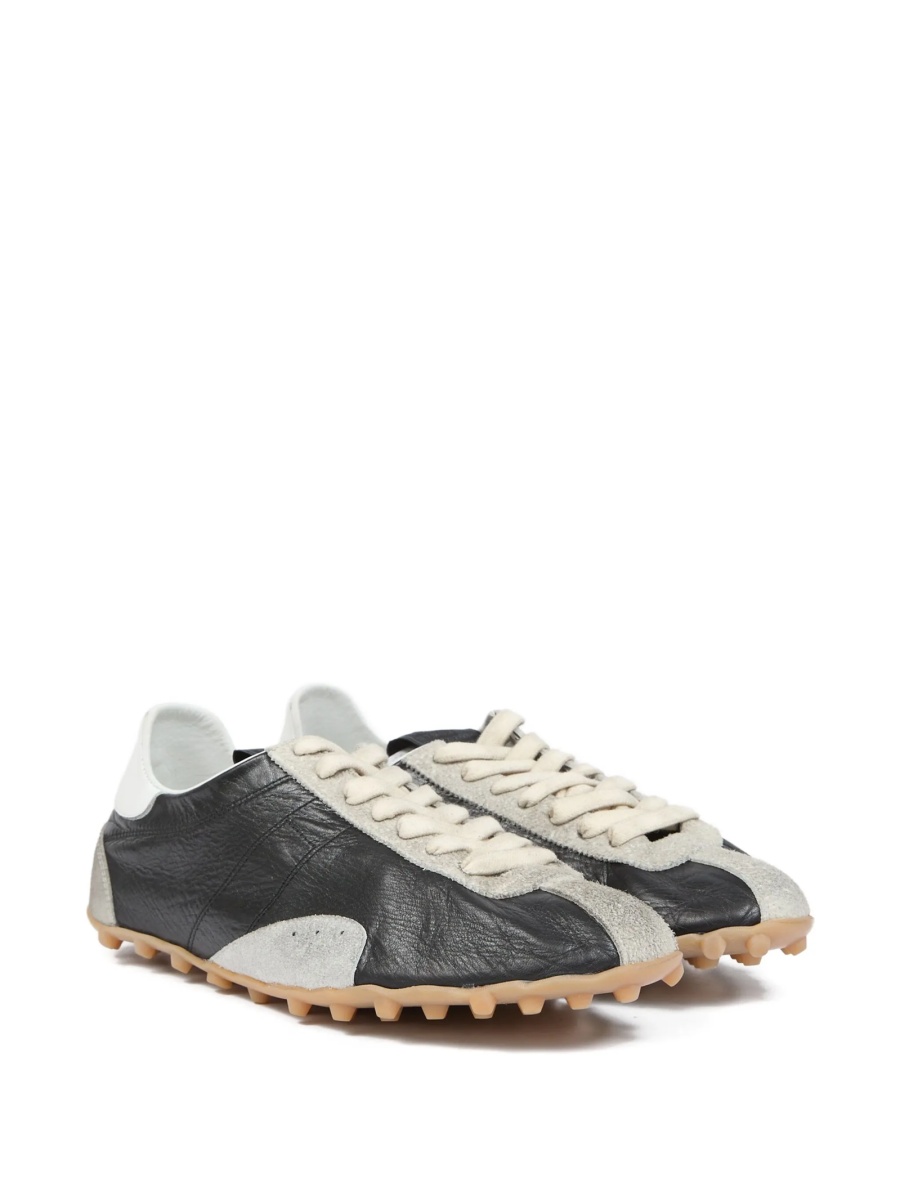 Sneakers Maison Margiela negri din piele intoarsa si piele - Img 2