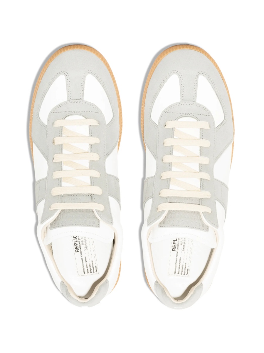 Sneakers Maison Margiela replica albi din piele - Img 4
