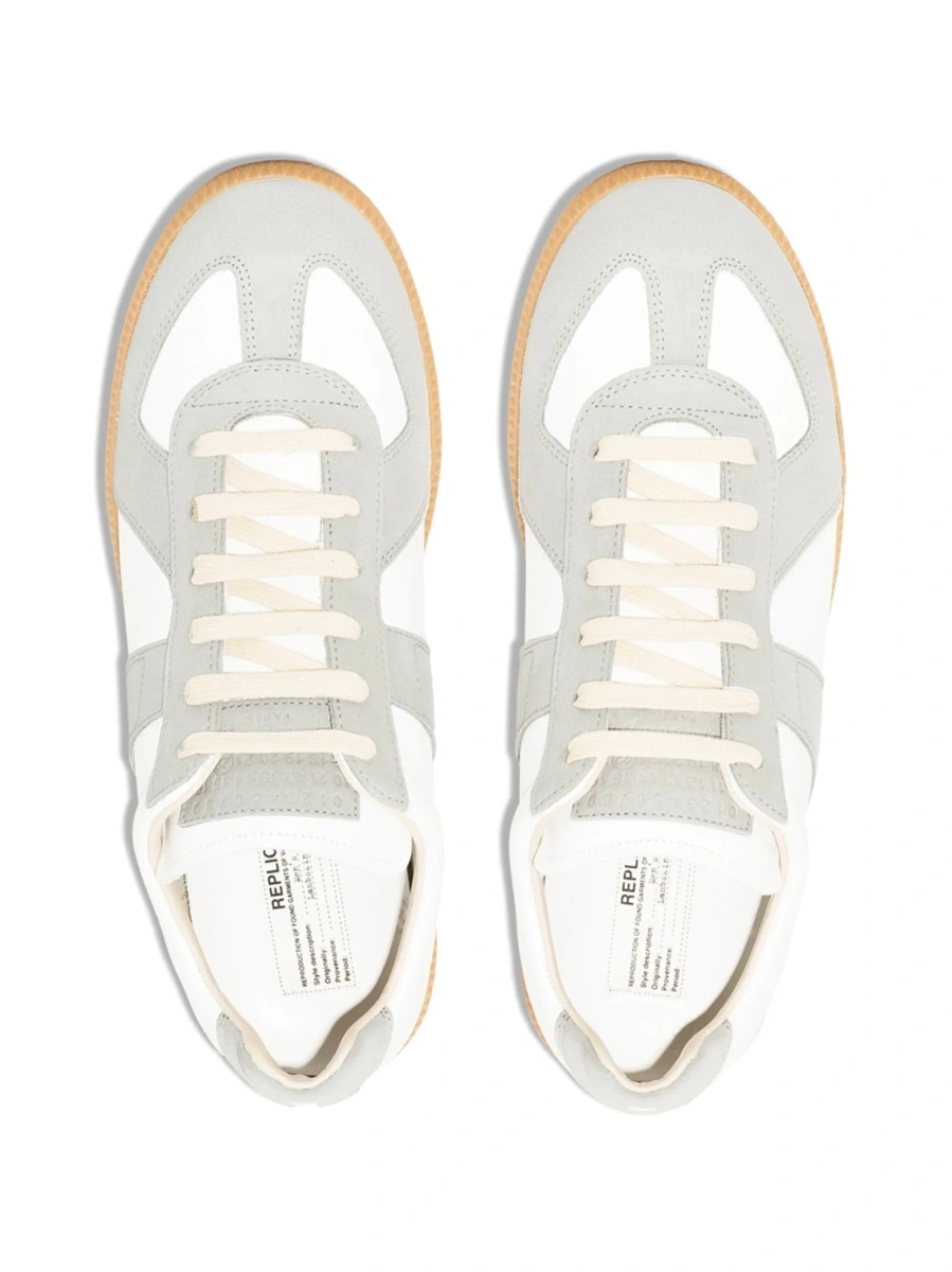 Sneakers Maison Margiela replica albi din piele - Img 4