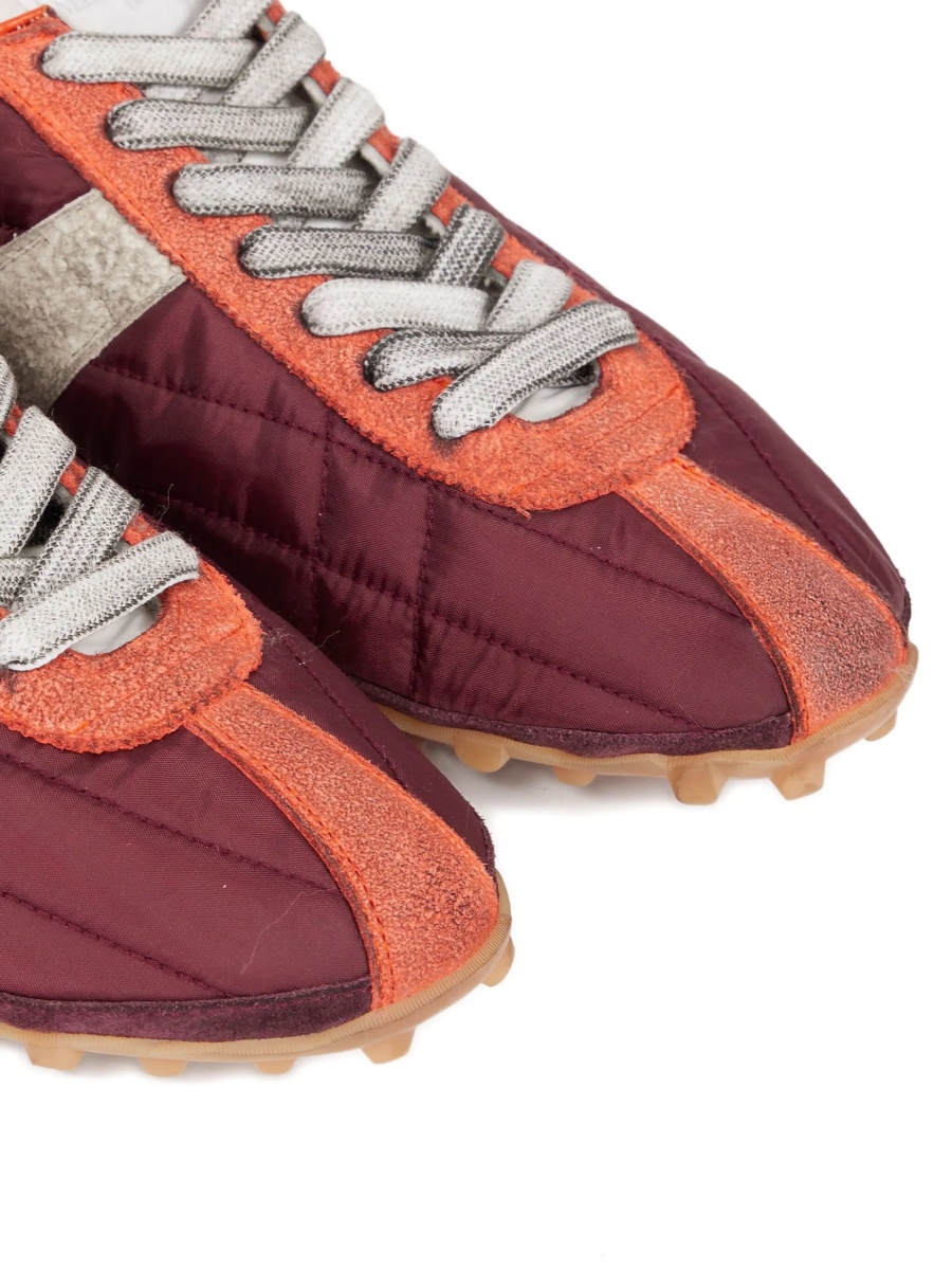Sneakers Maison Margiela rosii din polyester si piele intoarsa - Img 5