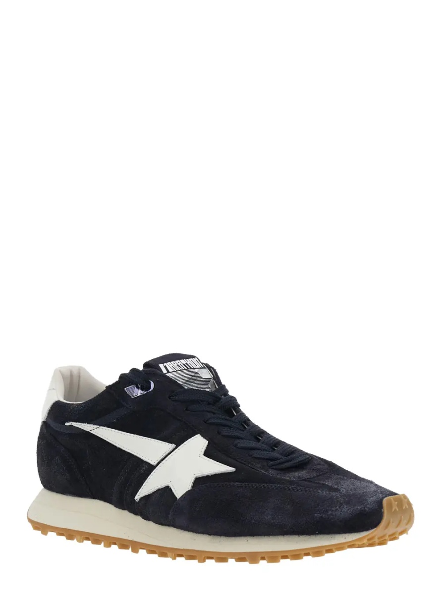 Sneakers 'Marathone' Blue Low Top Sneakers with star patch on the side in leather for men - Img 2