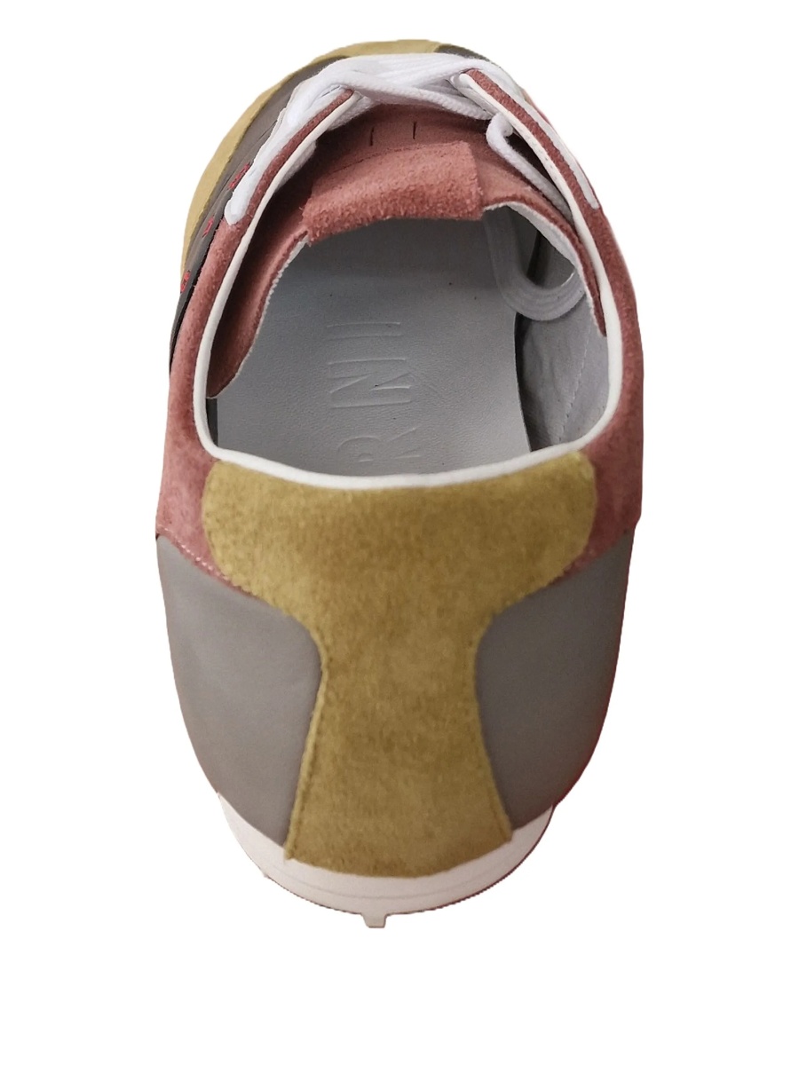 Sneakers Marni negri din piele intoarsa si piele - Img 4