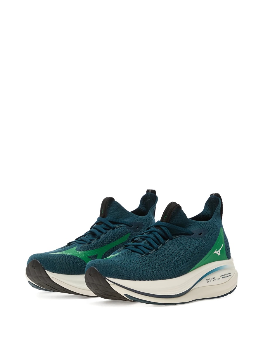 Sneakers Mizuno albastri din material textil - Img 2
