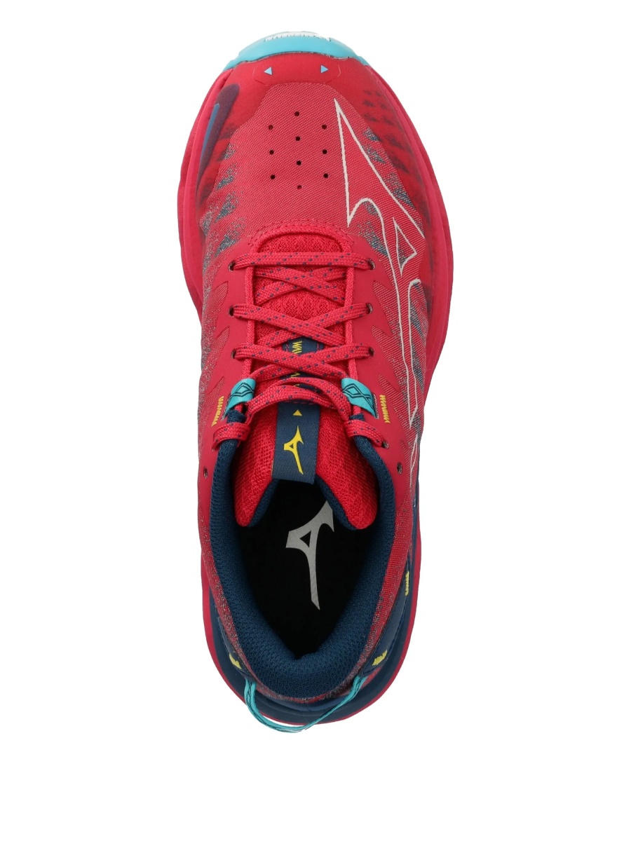 Sneakers Mizuno rosii din material textil - Img 4