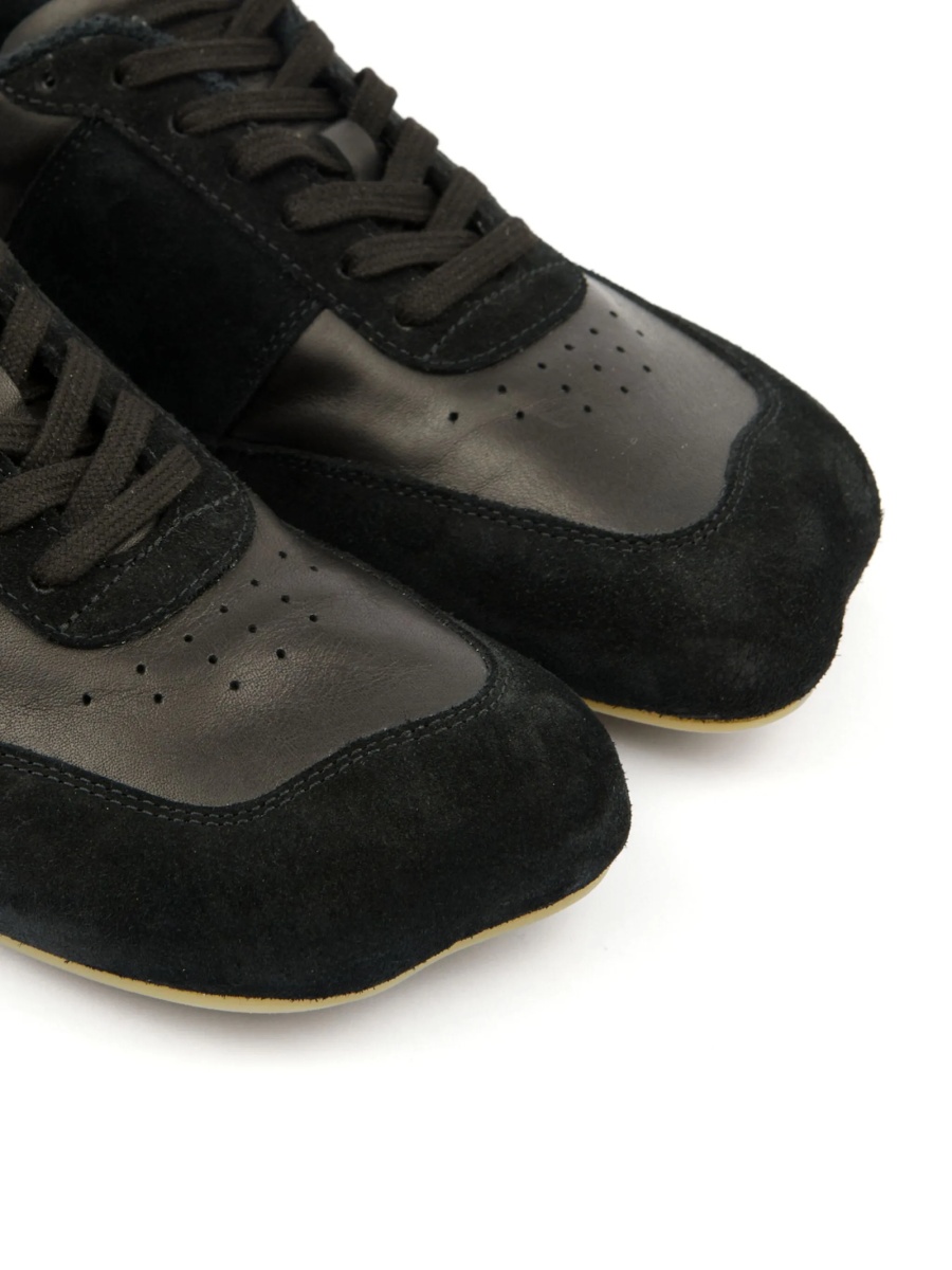Sneakers MM6 Maison Margiela negri din piele si piele intoarsa - Img 5