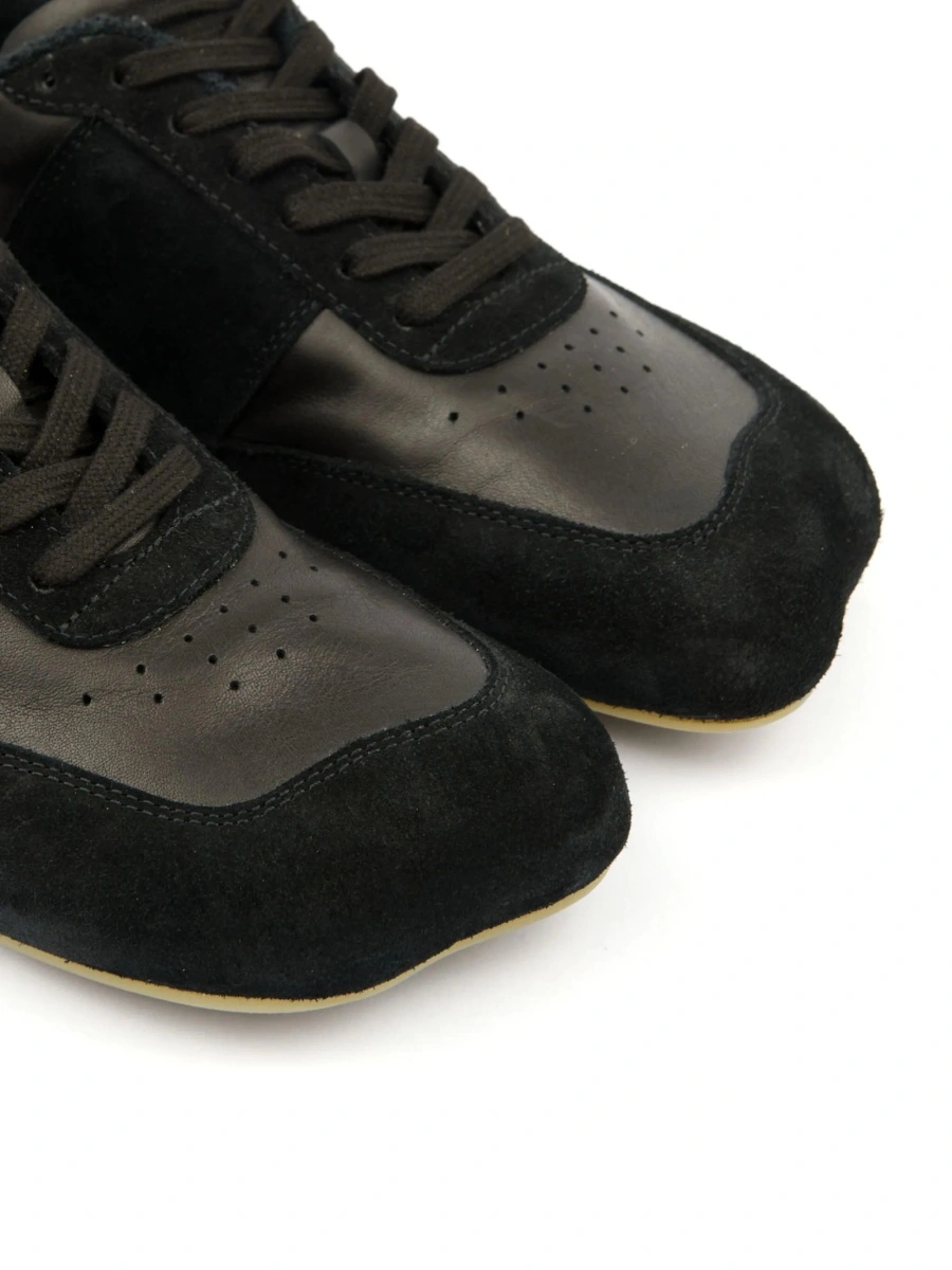 Sneakers MM6 Maison Margiela negri din piele si piele intoarsa - Img 5