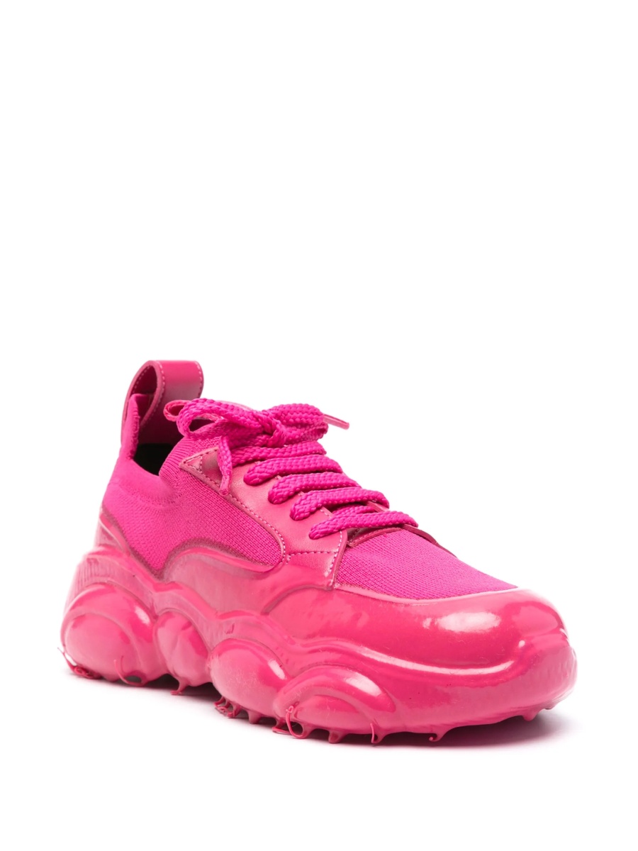 Sneakers Moschino roz din poliuretan si material textil - Img 2